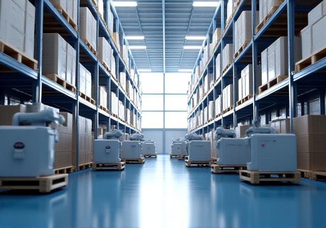 Automatisert produksjonslinje med industriroboter